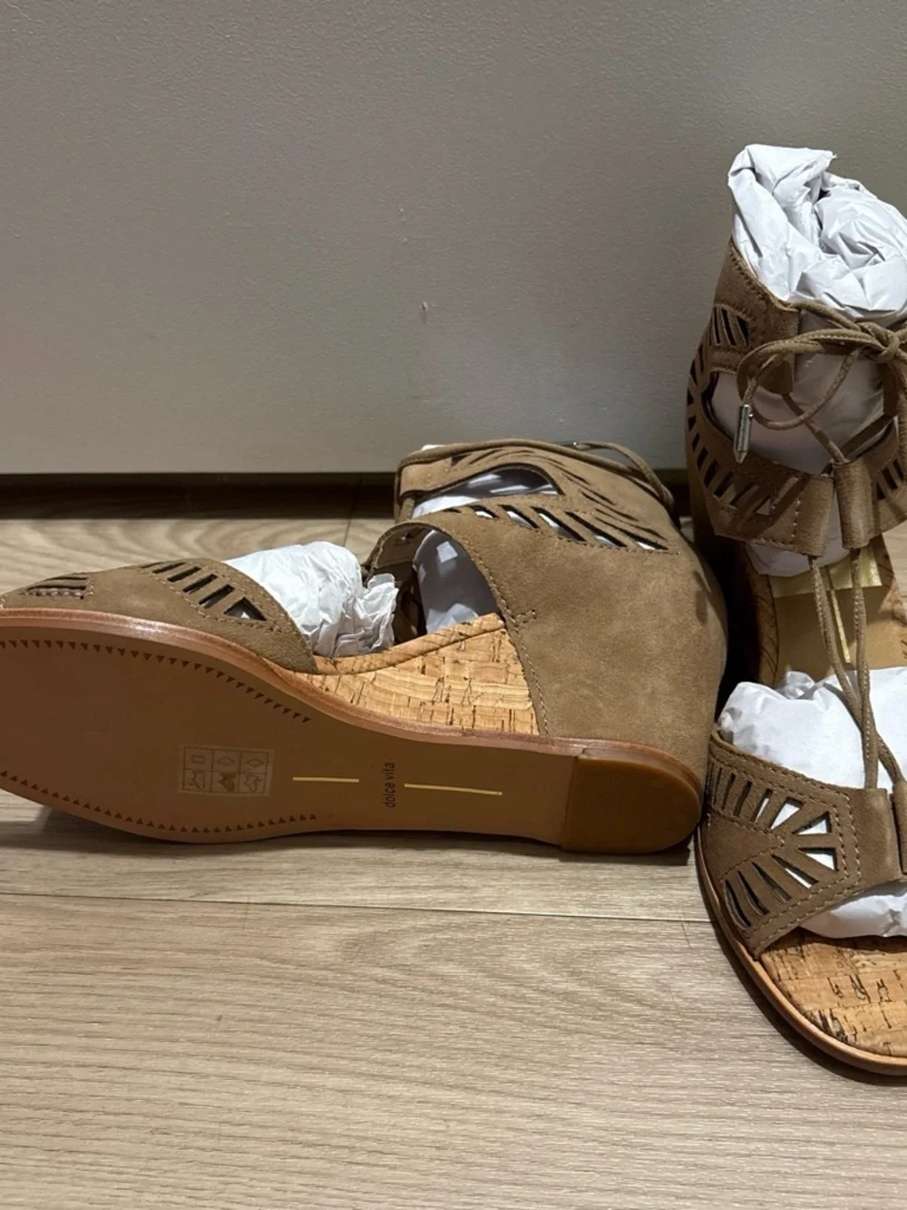 Dolce Vita Women’s Lace-Up Cutout Sandals - Tan